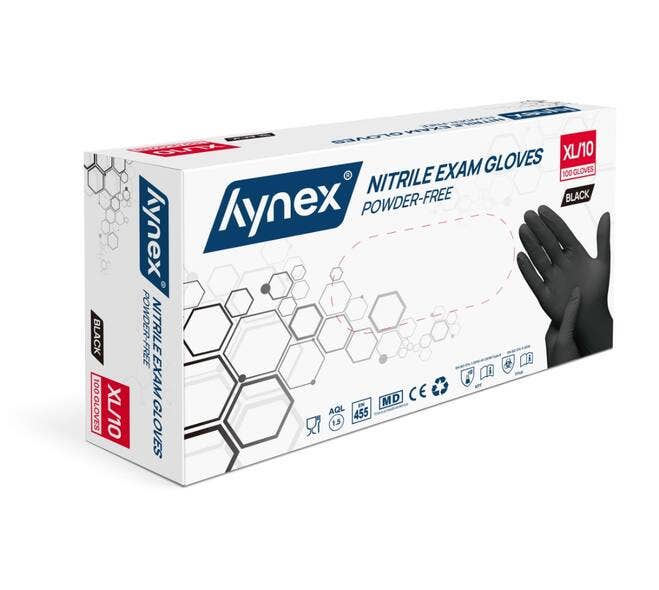Hynex nitril handschoen zwart ongepoederd - Maat XL - Doos 100 stuks