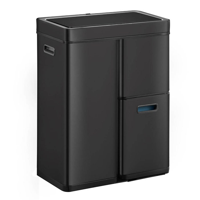 EKO Mirage plus Sensor prullenbak 60 liter - Trio afvalbak - 3 stromen - Zwart