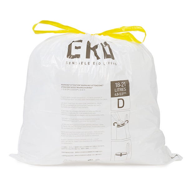 EKO afvalzakken type D | 18 - 21 liter | Doos 6 rollen à 20 stuks