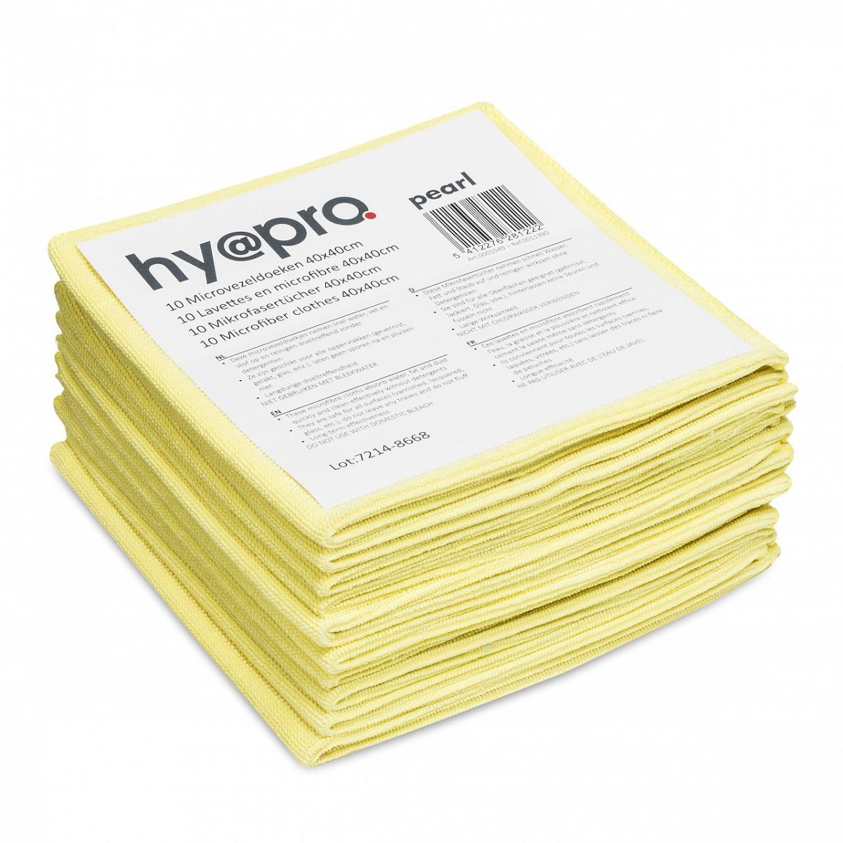 Microvezeldoek Hy@pro Pearl 40x40cm 350 grams geel- Pak 10 stuks
