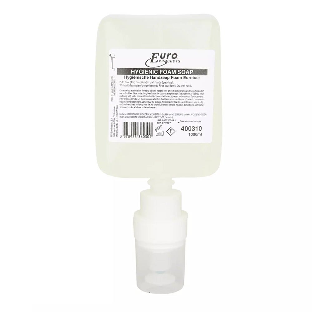 Euro Products hygiënische foamzeep transparant flacon 1000 ml - Doos 6 stuks