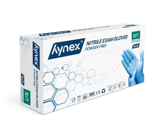 Hynex nitril handschoen blauw ongepoederd - Maat S - Doos 100 st