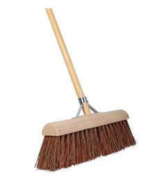 Gemeentebezem halfrond 45cm bruin met steel 160 cm