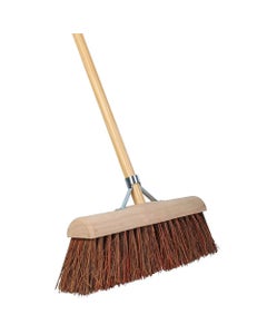 Gemeentebezem halfrond 45cm bruin met steel 160 cm