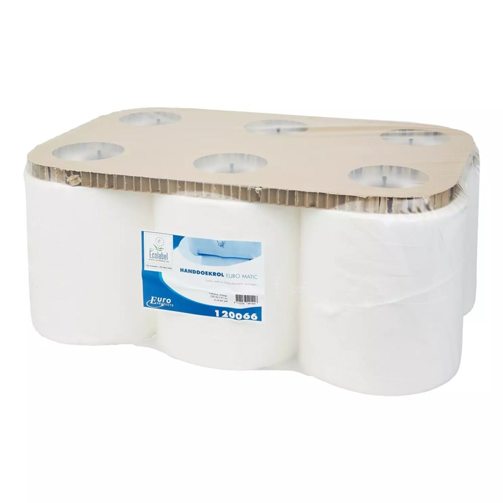 Handdoekrol Euro Matic Cellulose 2 laags 150 meter - Pak 6 rol - 120066