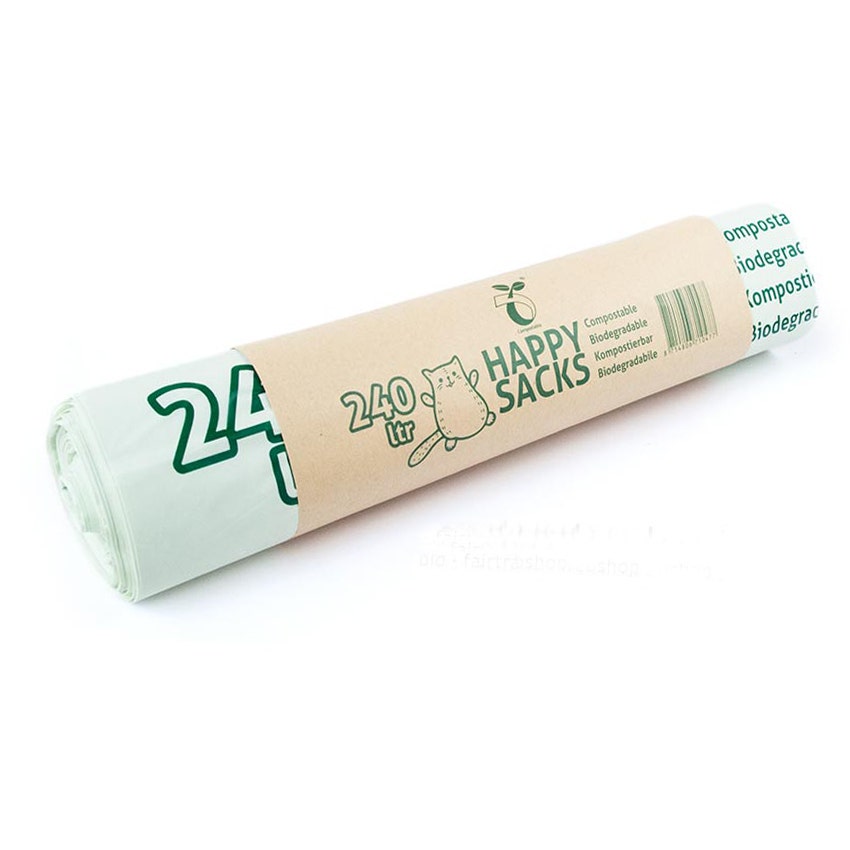 Happy Sacks bio containerzakken 240 liter groen rolletje 10 stuks