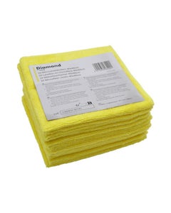 Hy@Pro Microvezeldoek Diamond Geel 40x40cm 330 gr/m2 - Pak 10 stuks