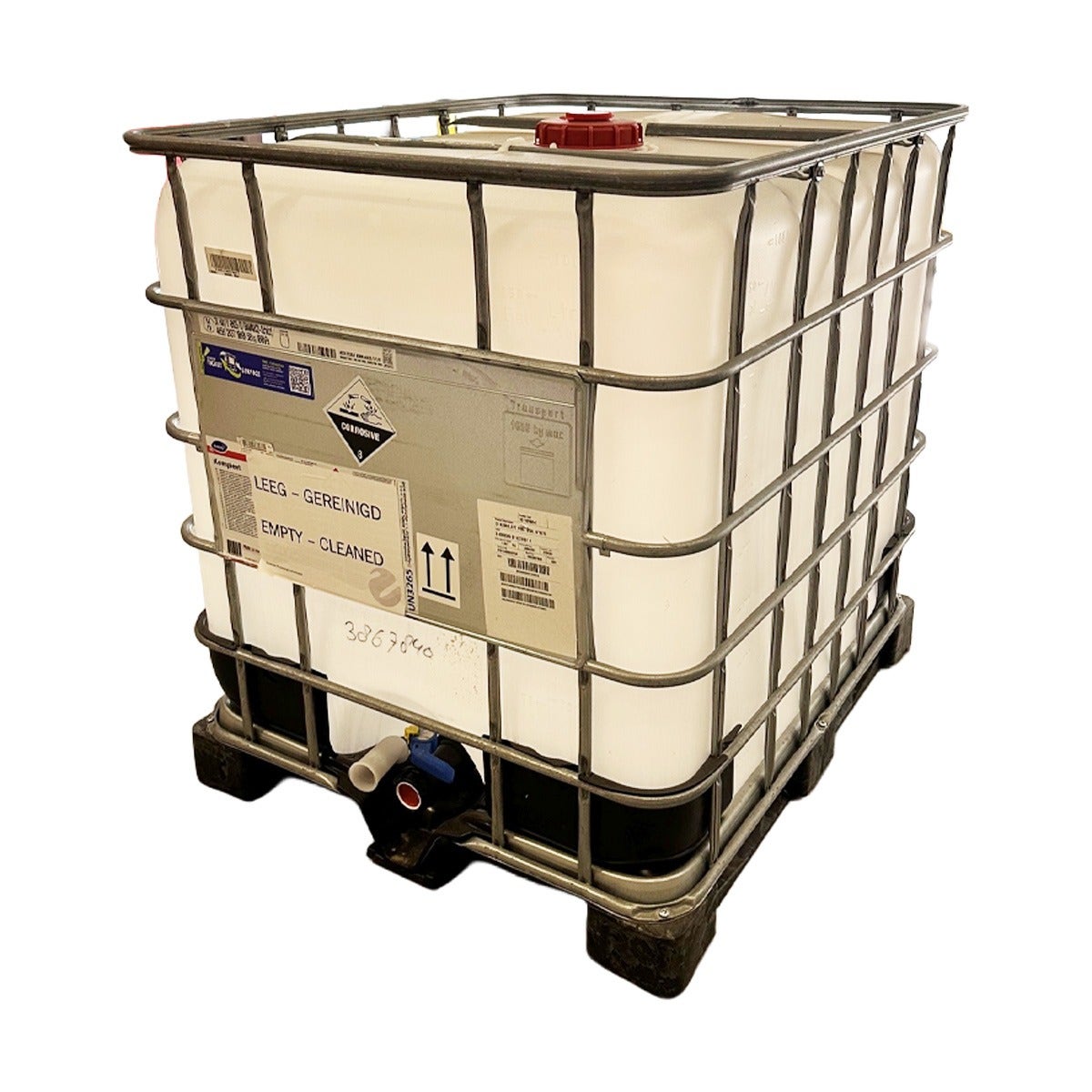 IBC container 1000 liter - Vloeistofcontainer - Kunststof pallet - UN gekeurd - Gereinigd B-keus
