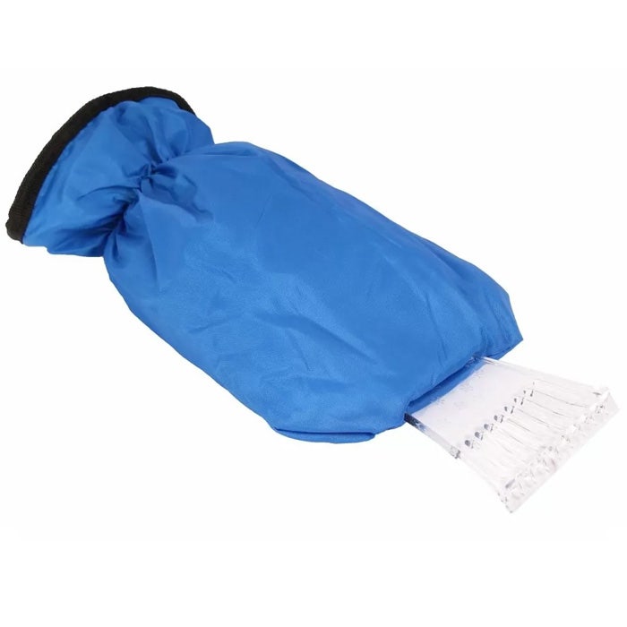 IJskrabber met handschoen blauw