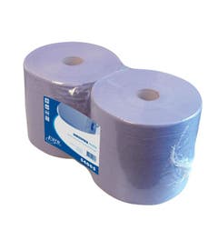 Industriepapier 2-laags cellulose blauw 26cm x 190 meter - Pak 2 rol