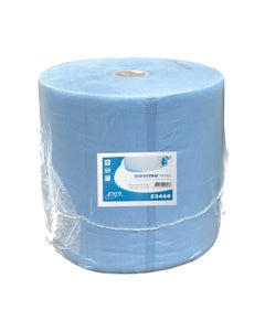 Industriepapier 3 laags recycled papier blauw - 380 meterx37cm 1 rol 1000 vel