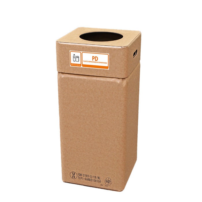 Kartonnen afvalbak 105 liter voor PD - Hoogte 80 cm