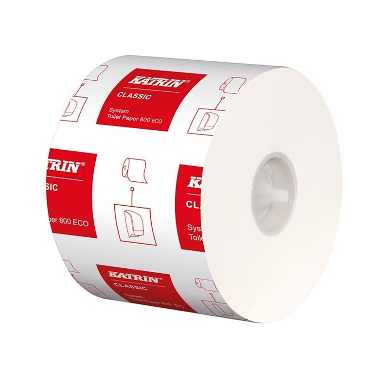 Katrin System toiletpapier met dop 2-laags 800 vel - Pak 36 rollen 