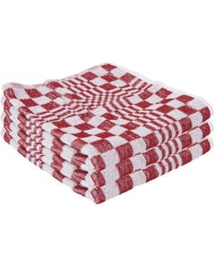 Keukendoek 50x50 cm rood geblokt - Rode ruit - 3 stuks