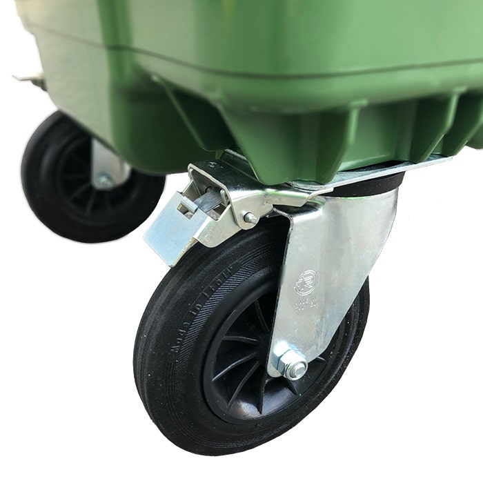 Korte richtingvastzetter zwenkwiel 4 wielcontainer