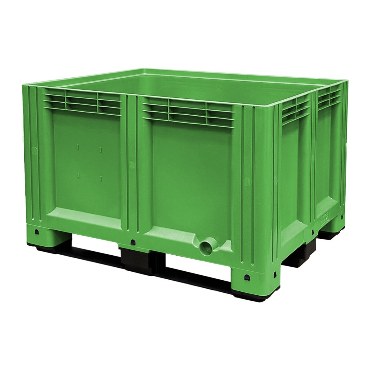 Kunststof palletbox groen 120x100x76 cm - 3 sleden - 610 liter