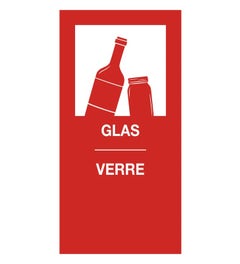 Magneetsticker 90x180mm Glas rood