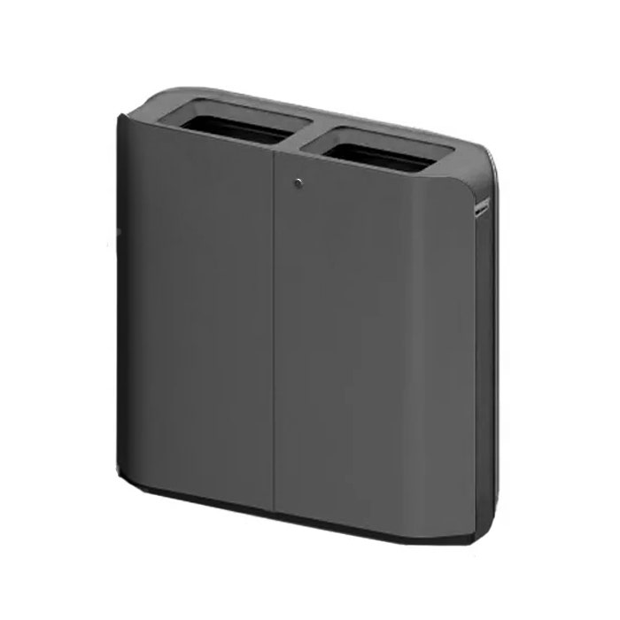 Bammens Metropole buitenafvalbak 2x100 liter antraciet met aluminium binnenbakken