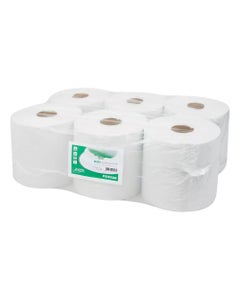 Midi poetspapier 1-laags recycled wit 20cm x 300 meter - Pak 6 rol - P53520