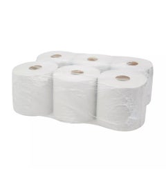 Midi poetspapier 1-laags recycled wit 20cm x 270 meter - Pak 6 rol - 118325