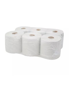Midi poetspapier 1-laags recycled wit 20cm x 270 meter - Pak 6 rol - 118325
