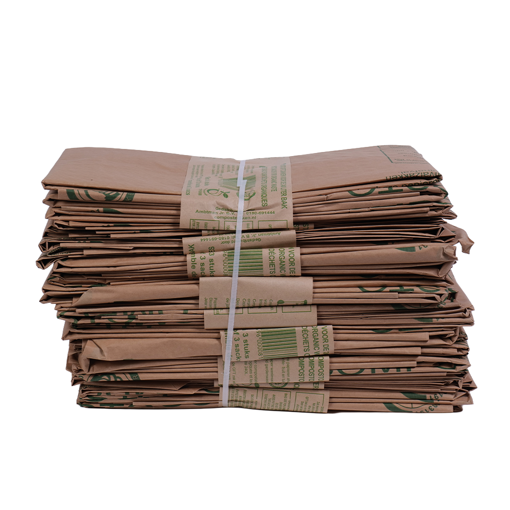 Papieren bio containerzakken 240 liter - Bundel à 30 stuks