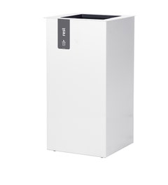 Afvalbak Paxa XL 90 liter wit + deksel staal wit