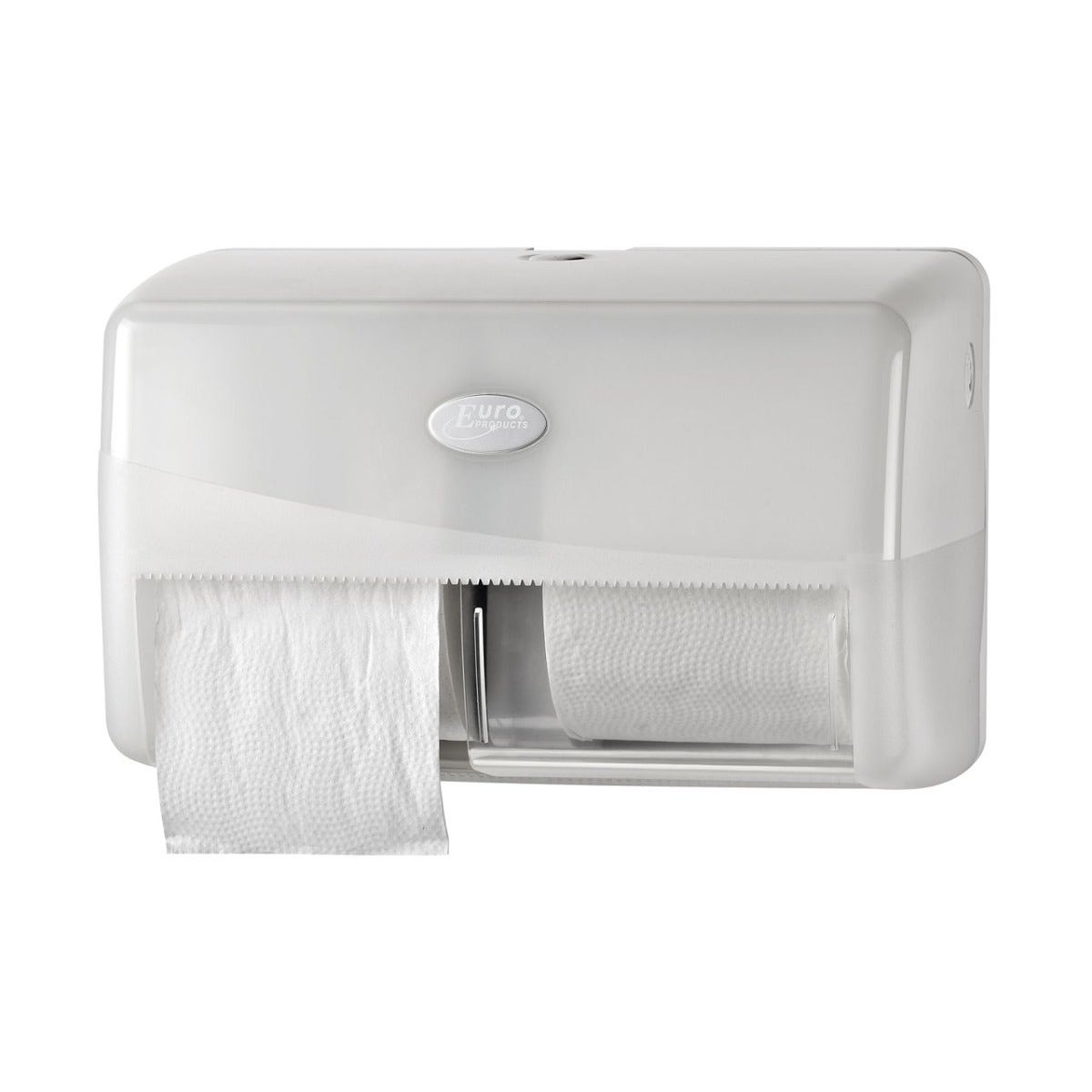 Pearl White Duo Toiletrolhouder voor 2 compact, traditioneel rollen
