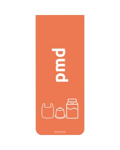 Sticker 65x160 mm PMD oranje