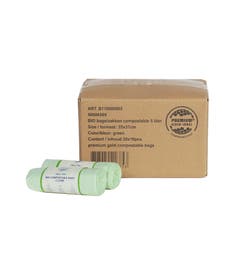Biozakken 5 liter melkwit groen 35x37cm - Doos 20 rollen à 10 stuks