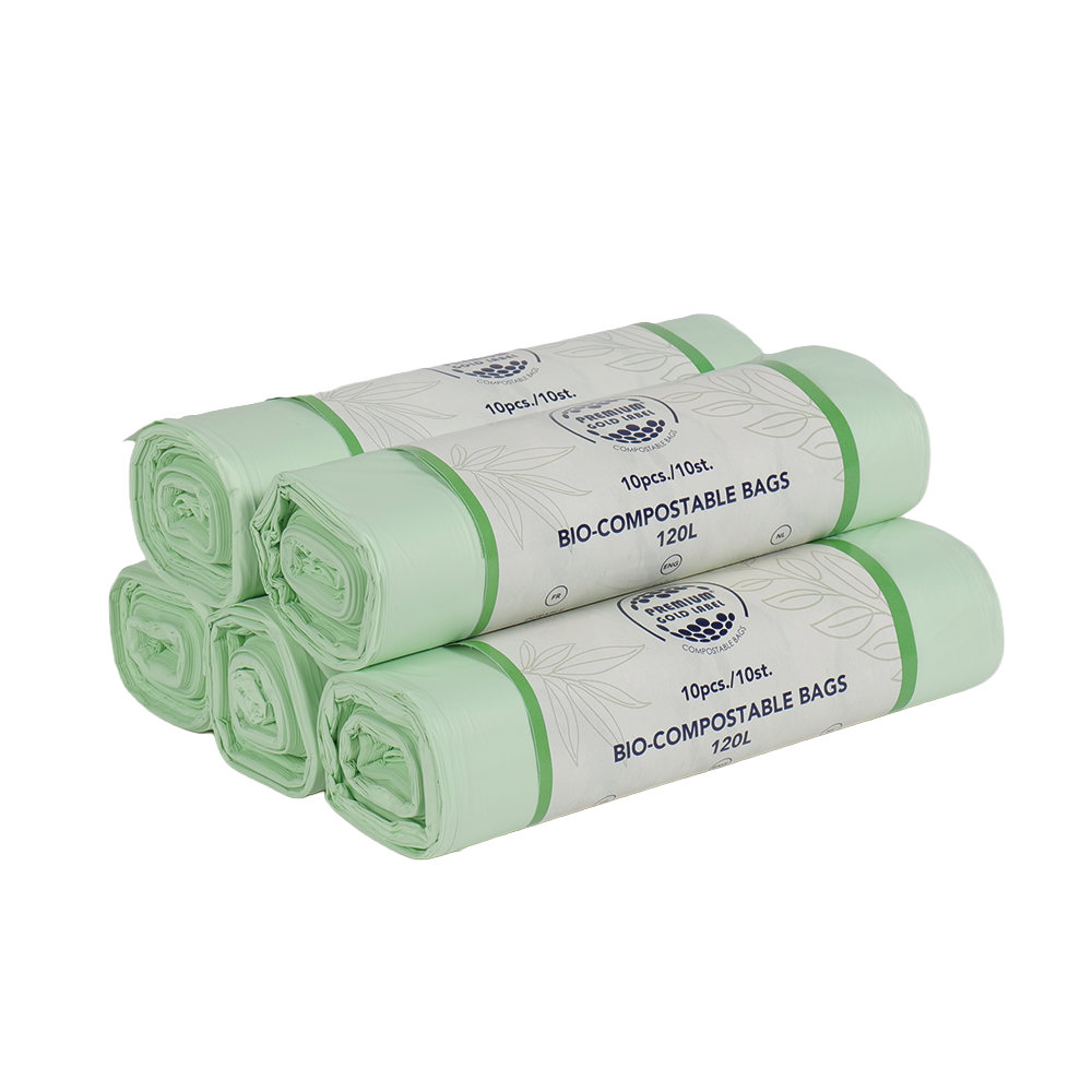 Biozakken 120 liter 70x110cm - Doos 5 rollen &agrave; 10 stuks