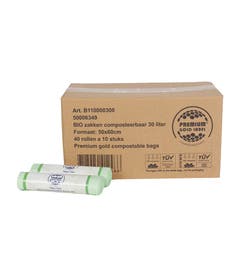 Biozakken 30 liter 50x60cm - Doos 40 rollen à 10 stuks
