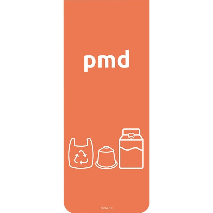 Sticker 121x300 mm PMD oranje (NL)