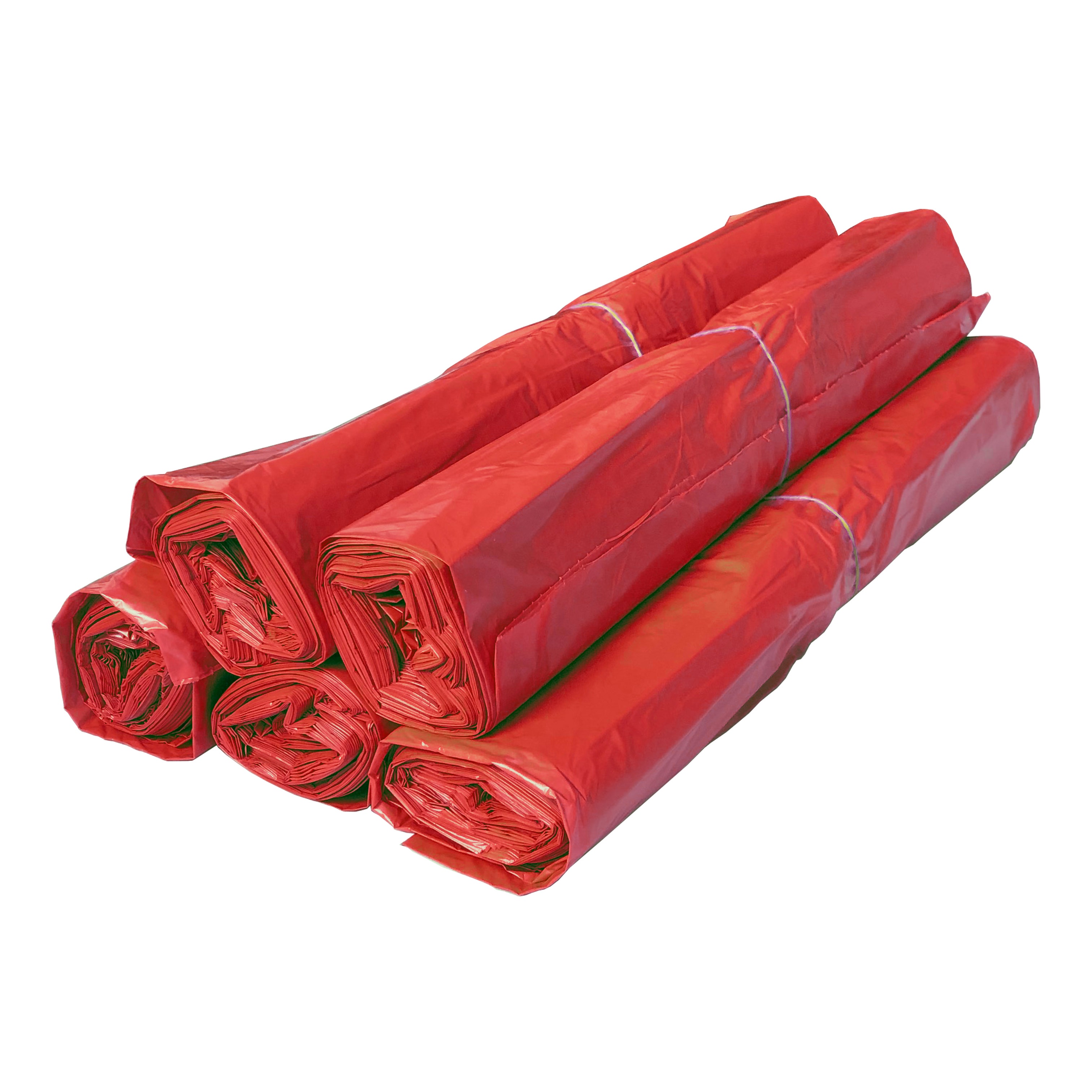 Afvalzakken 70x110cm T25 HDPE rood - Doos 250 stuks