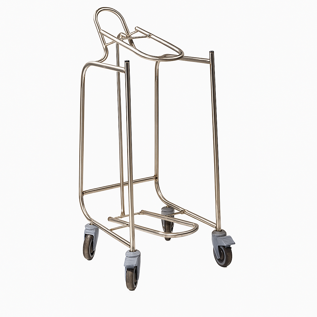 RVS-pedaalwagen voor ziekenhuisafvalvat – geschikt voor 30, 50 en 60 liter