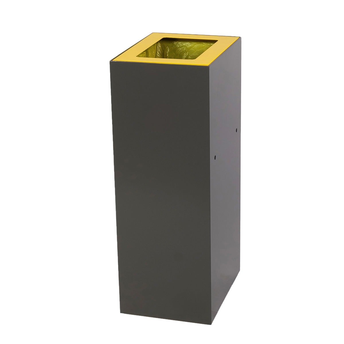 EKObin afvalbak 60 liter - Antraciet met geel deksel