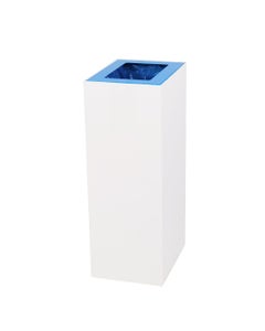 EKOBin stalen afvalbak 60 liter wit met blauw deksel