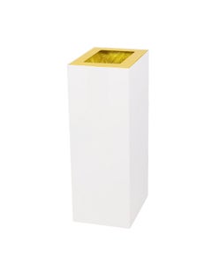 EKOBin stalen afvalbak 60 liter wit met geel deksel