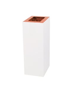 EKObin stalen afvalbak 60 liter wit + deksel rood