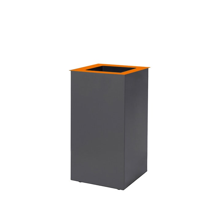 Paxa S 23 liter antraciet + deksel staal oranje