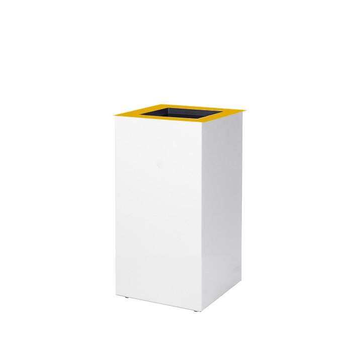 Paxa S 23 liter wit + deksel staal geel