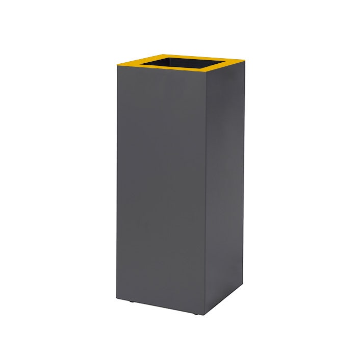 Paxa M 34 liter antraciet + deksel staal geel