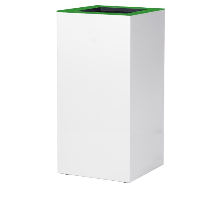 Paxa XL 90 liter wit + deksel staal groen