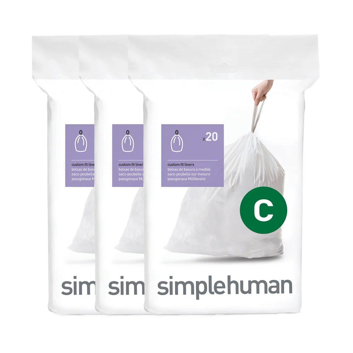 Simplehuman afvalzakken code C 10 -12 liter - 60 stuks