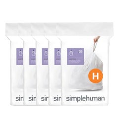 Simplehuman afvalzakken code H wit - 30-35 liter - 100 stuks