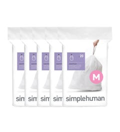 Simplehuman afvalzakken code M wit - 45 liter - 100 stuks
