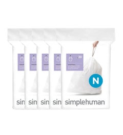 Simplehuman afvalzakken code N wit - 45-60 liter - 100 stuks