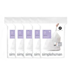 Simplehuman afvalzakken code P wit - 50-60 liter - 100 stuks