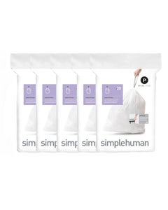 Simplehuman afvalzakken code P wit - 50-60 liter - 100 stuks