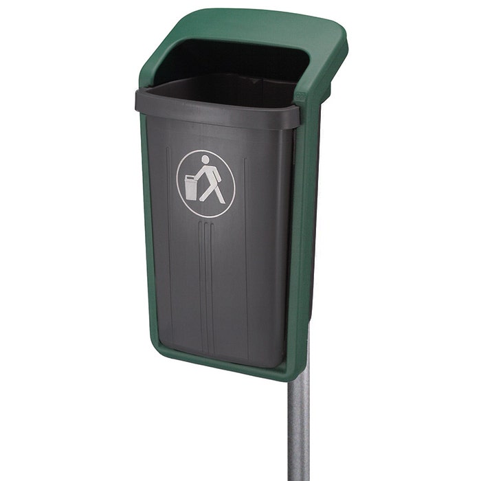 Kunststof buitenafvalbak Elegant 50 liter grijs, groen